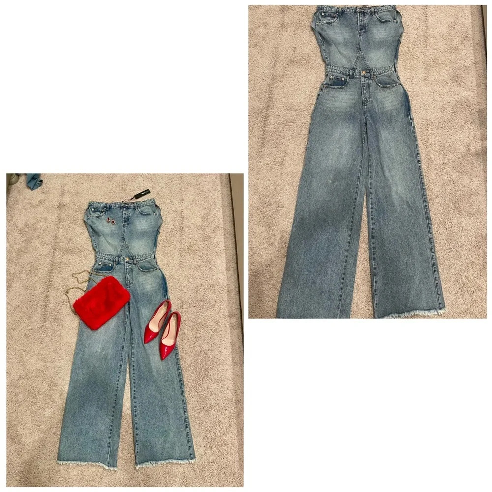 NWT Fashion Nova Denim Jumper Size M